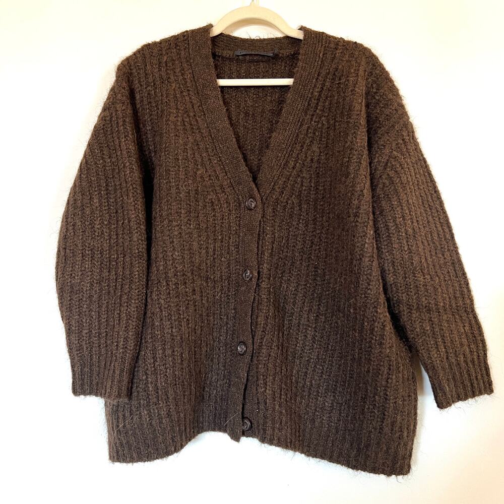 Jenni Kayne Cocoon Cardigan Sweater Cocoa Small Brown Oversized Grandpacore